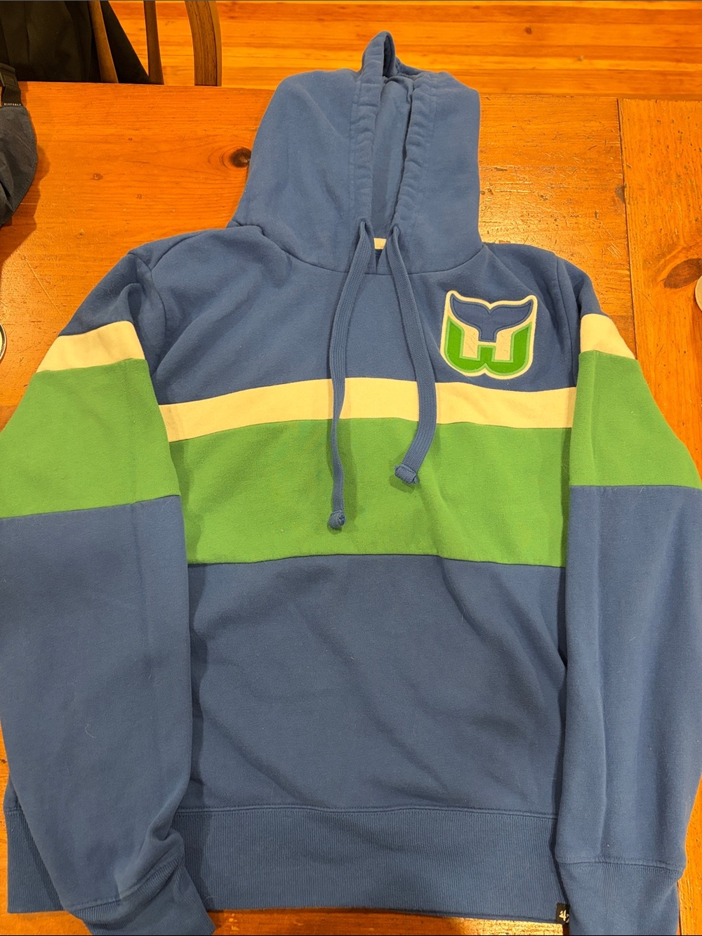 Men's Hartford Whalers Striped Hoodie with Crest Patch